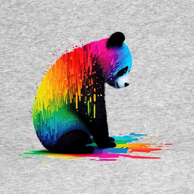 Lonely Colorful Panda by i2studio